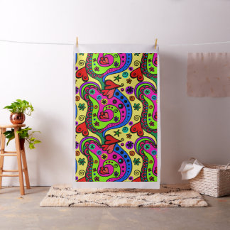 Tela Colorful abstract shapes psychedelic art