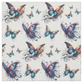 Tela colorida con patrón de mariposa