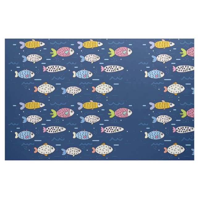 Tela Colorida Escuela de Fish Fabric ("Cuarto gordo" (fat quarter))