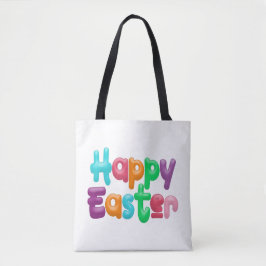 Tela Colorida tipografía feliz de Pascua | Bolso de tel