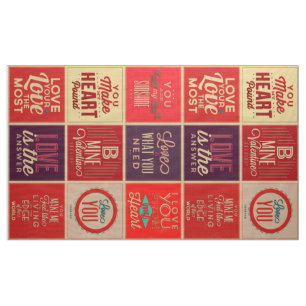 Tela Coloridas citas de amor retro patrón de frescura