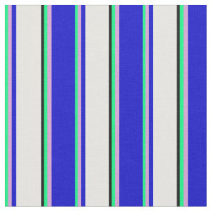 Tela Coloridas líneas verde, ciruela, azul, blanca y ne