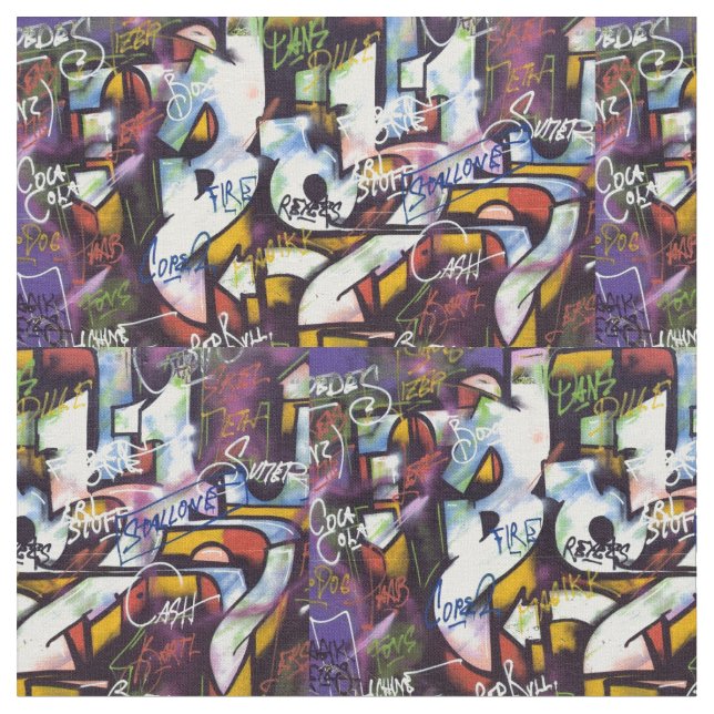 Tela Coloridas Palabras de Graffiti (De cerca)