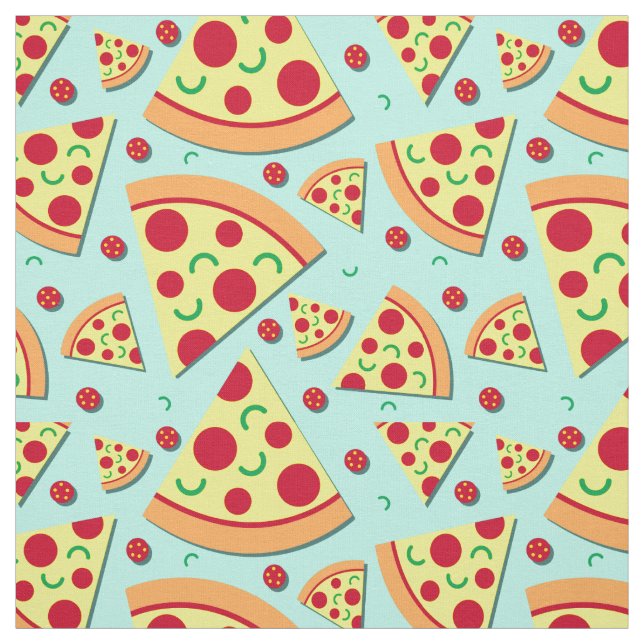Tela Coloridas Pepperoni Pizza Slices Fun Patrón De Com (Retal)