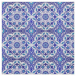 Tela Colorido estilo otomano turco iznik azul mosaico