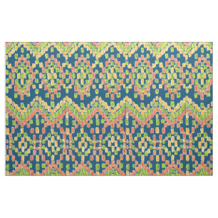 Tela Colorido patrón étnico Ikat en azul