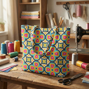 Tela Colorido Patrón geométrico elegante marroquí