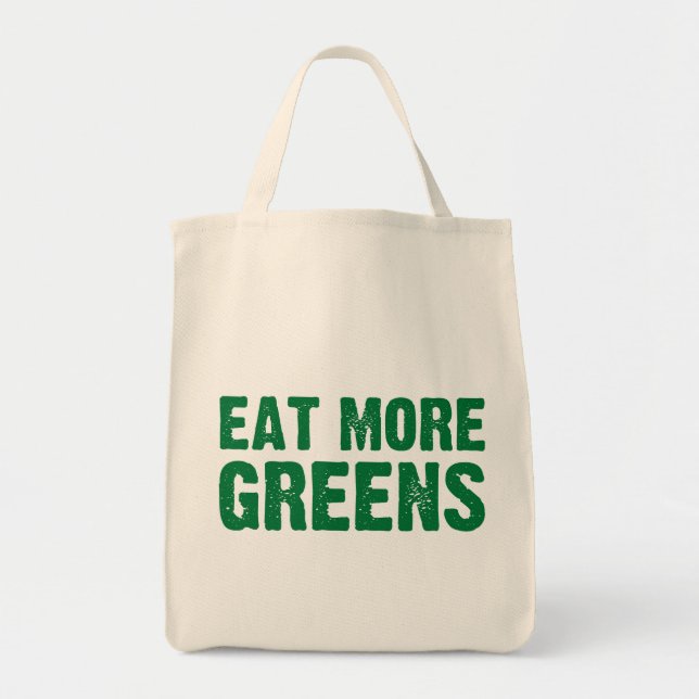 Tela Coma más bolso de ultramarinos de verdes (Frente)