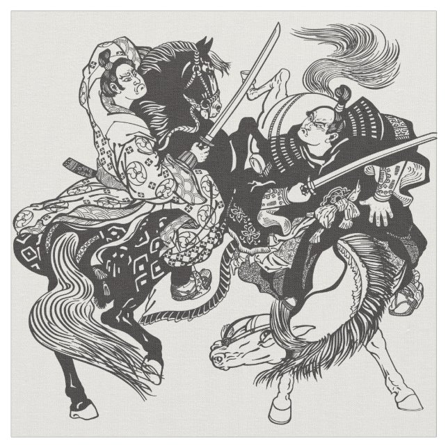 Tela Combate a los guerreros samurai japoneses (De cerca)