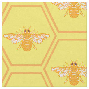 Tela Combo de miel amarillo con abejas melíferas