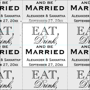 Tela Comer, beber y casarse Boda personalizado