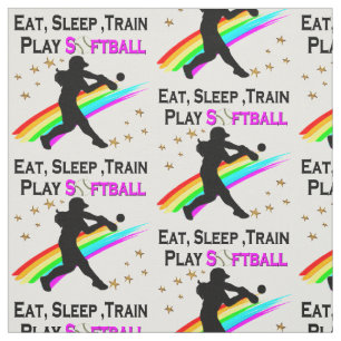 TELA COMER, DORMIR, TREN, JUGAR DISEÑO DE SOFTBALL