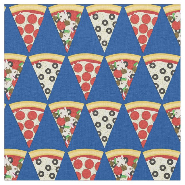 Tela Comida Adorable Pizza Niños (De cerca)