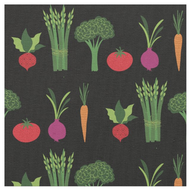 Tela Comida de Verduras Adorable (De cerca)