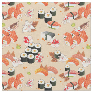 Tela Comida japonesa: Patrón de sushi 3