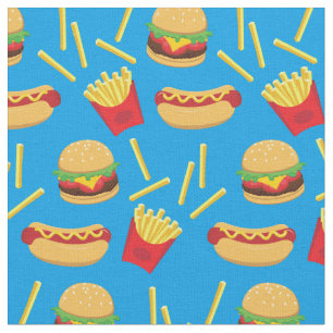Tela Comida Rápida Basura Hamburguesa Patatas Fritas Pe
