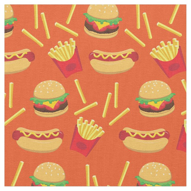 Tela Comida rápida Burger basura Fries Perro caliente (De cerca)