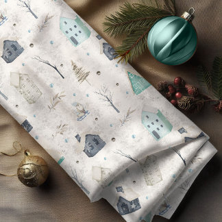 Tela Cómodo Navidades del hogar ID985 Verde azulado