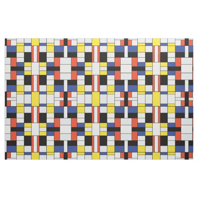 Tela Composición A de Piet Mondrian - Arte Moderno Abst ("Cuarto gordo" (fat quarter))
