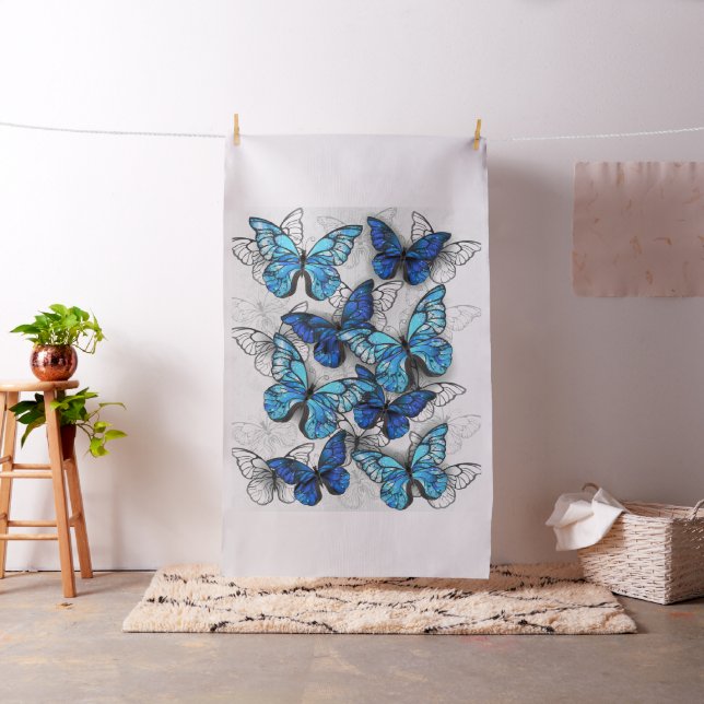 Tela Composición de las mariposas blancas y azules (In Situ)