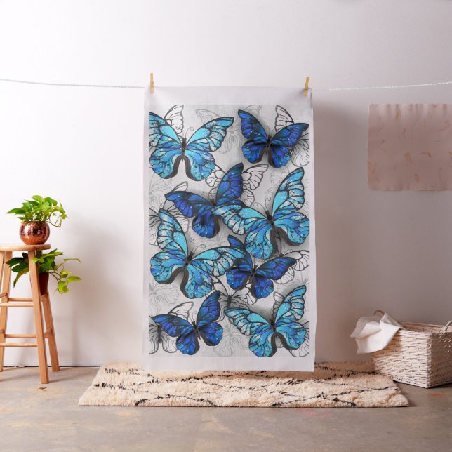 Tela Composición de las mariposas blancas y azules (In Situ)