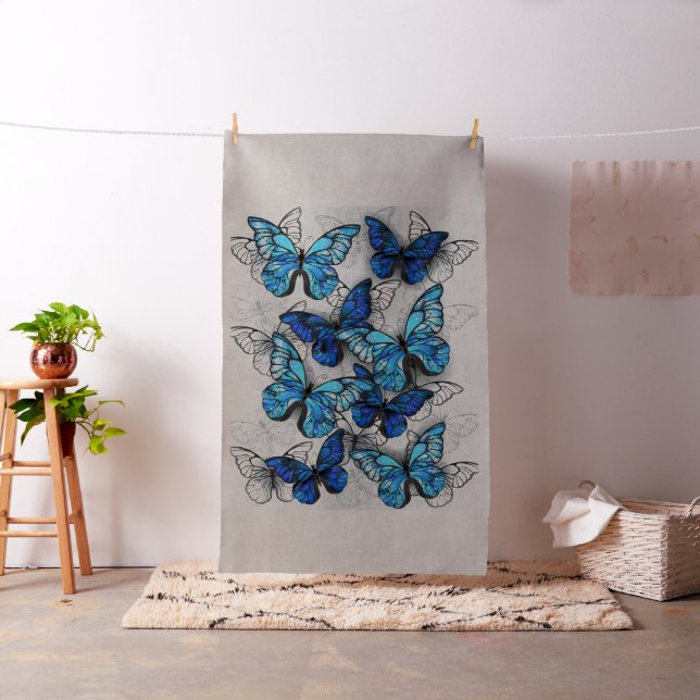 Tela Composición de las mariposas blancas y azules (In Situ)