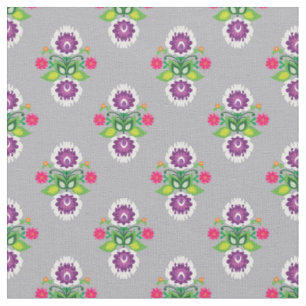 Tela Composición folclórica en gris