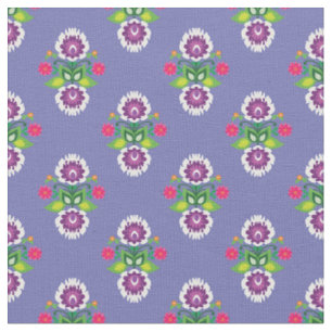 Tela Composición folclórica en morado claro
