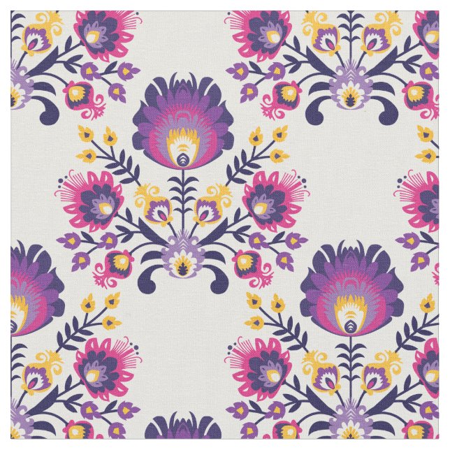 Tela Composición folclórica púrpura 2 (De cerca)