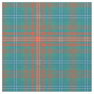 Tela Comprobación azul del Naranja de Tartan Plaid Clan