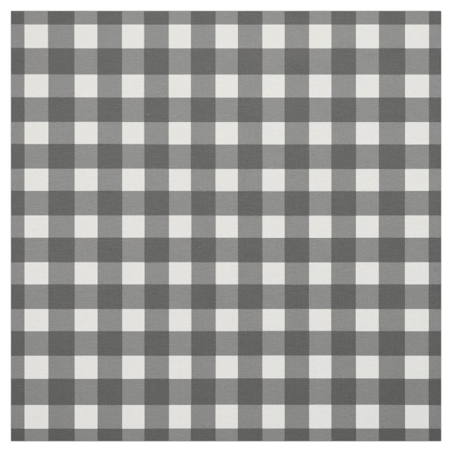 Tela Comprobación de Gingham en blanco y negro (Retal)