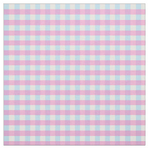Tela Comprobación de la placa de Gingham rosa azul past