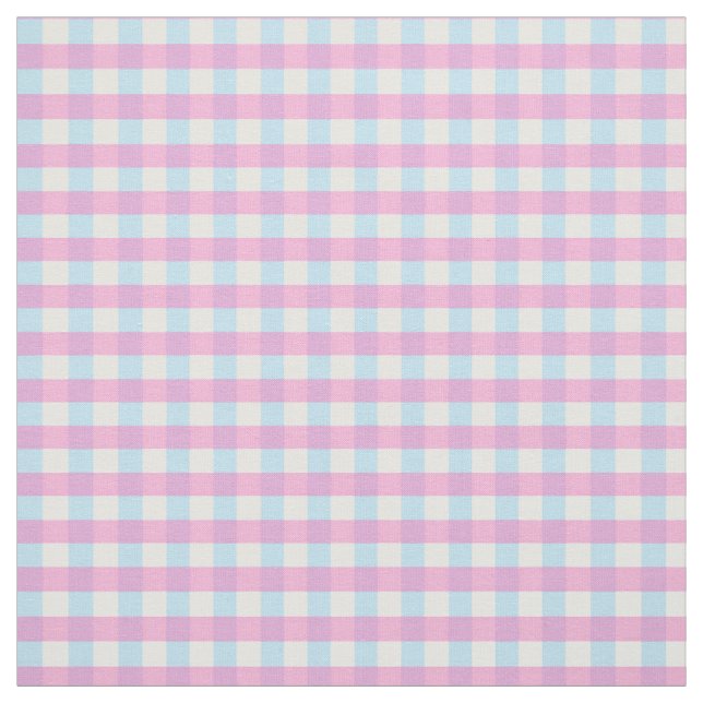 Tela Comprobación de la placa de Gingham rosa azul past (Retal)