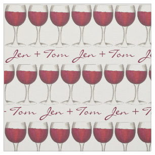 Tela Compromiso Boda de Gafas de Vino Rojo Personalizad