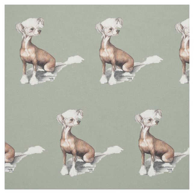 Tela con cresta china del arte del perro que se (Retal)