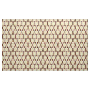 Tela con estampado de panal de abeja dorado