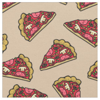 Tela con Estampado de Rebanadas de Pizza por Yarda