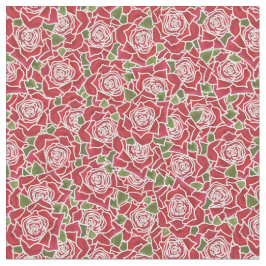 Tela con Estampado de Rosas Rojas Románticas
