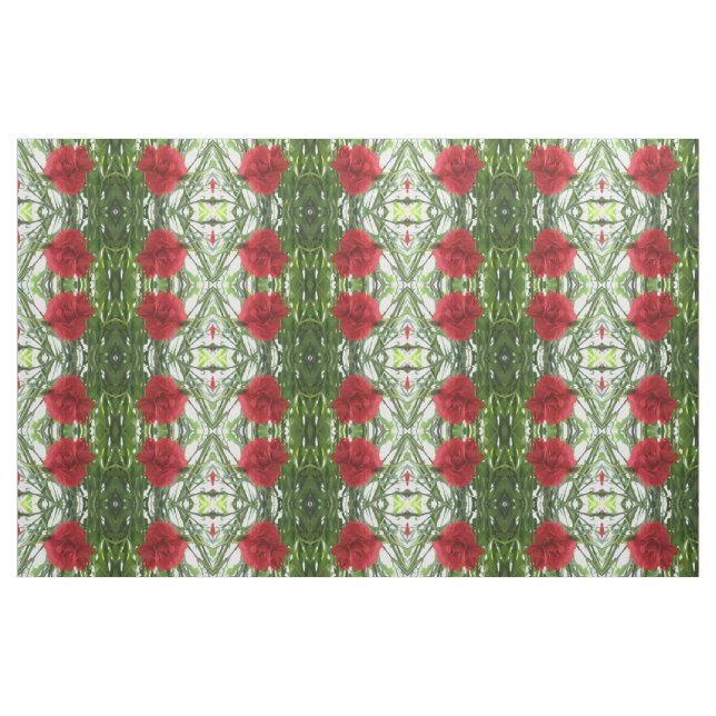Tela con estampado floral de carnación roja ("Cuarto gordo" (fat quarter))