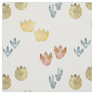 Tela con huellas de pata de dinosaurios