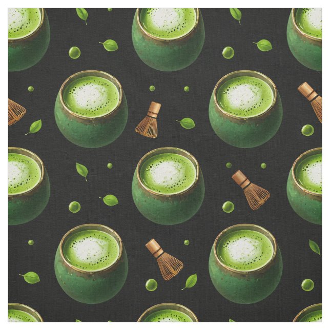 Tela con patrón continuo de té Matcha (Retal)