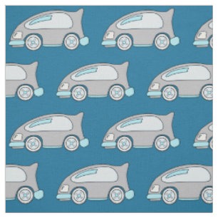 Tela con Patrón de Coche Azul Lindo para Niños