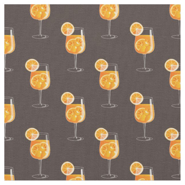Tela con patrón de cóctel Aperol Spritz sin costur (De cerca)