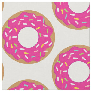 Tela con patrón de donut rosa lindo con sprinkles