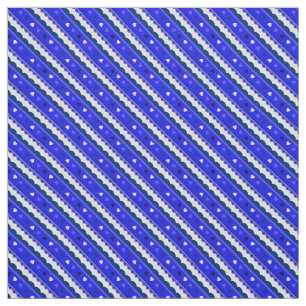 Tela con patrón de encaje y corazones/Azul