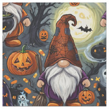Tela con patrón de gnomo de Halloween