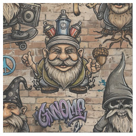 Tela con patrón de gnomos de grafiti urbano