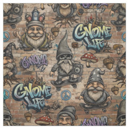 Tela con patrón de gnomos de grafiti urbano