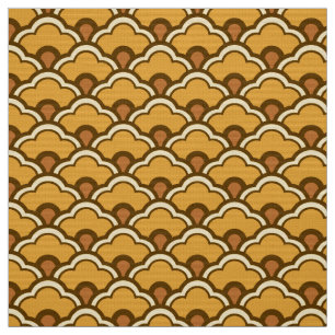 Tela Conchas de peregrino de Deco, oro de la mostaza y
