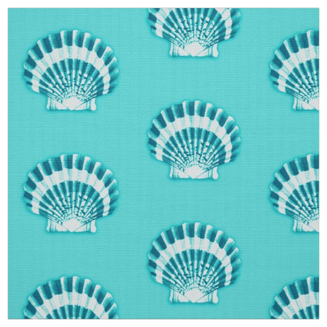 Tela Conchas marinas - aqua y verde azulada (Retal)